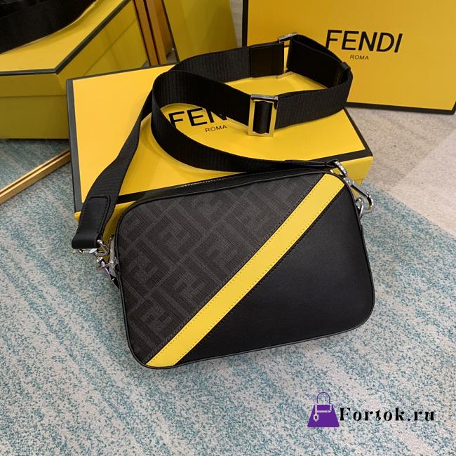 Fendi Camera Case Yellow Fabric Bag 7M0286 22x15x4.5cm - 1
