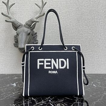 Fendi Medium Roma Tote Bag Navy 8BH380AEI1