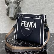 Fendi Medium Roma Tote Bag Navy 8BH380AEI1 - 6