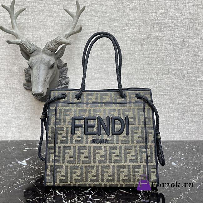 Fendi Medium Roma Tote Bag Light Gray 8BH380AEI1 - 1