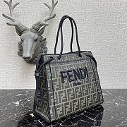 Fendi Medium Roma Tote Bag Light Gray 8BH380AEI1 - 4