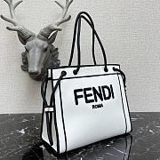 Fendi Medium Roma Tote Bag White 8BH380AEI1 - 4