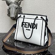 Fendi Medium Roma Tote Bag White 8BH380AEI1 - 2