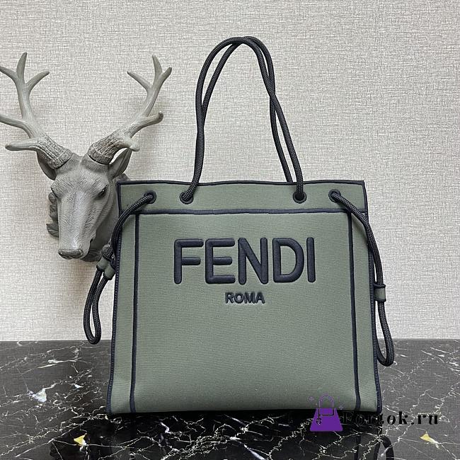 Fendi Medium Roma Tote Bag Gray 8BH380AEI1 - 1