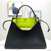 Fendi Large X-Lite Leather Black/Neon Green 8BN304 42x32x12cm - 1