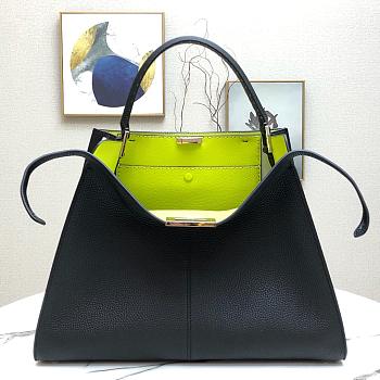 Fendi Large X-Lite Leather Black/Neon Green 8BN304 42x32x12cm