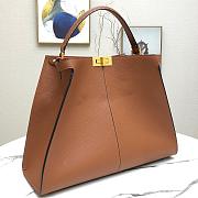 Fendi Large X-Lite Leather Brown/Red 8BN304 42x32x12cm - 5