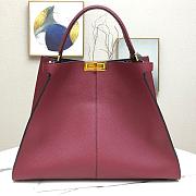 Fendi Large X-Lite Leather Burgundy 8BN304 42x32x12cm - 5