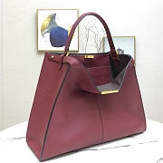 Fendi Large X-Lite Leather Burgundy 8BN304 42x32x12cm - 2
