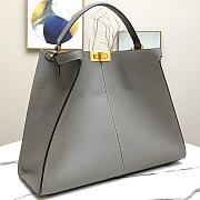 Fendi Large X-Lite Leather Gray 8BN304 42x32x12cm - 5