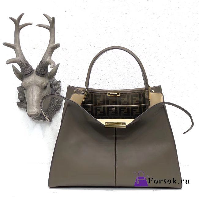 Fendi Large X-Lite Leather Dark Gray 8BN304 42x32x12cm - 1
