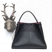 Fendi Large X-Lite Leather Black/Light Red 8BN304 42x32x12cm - 6