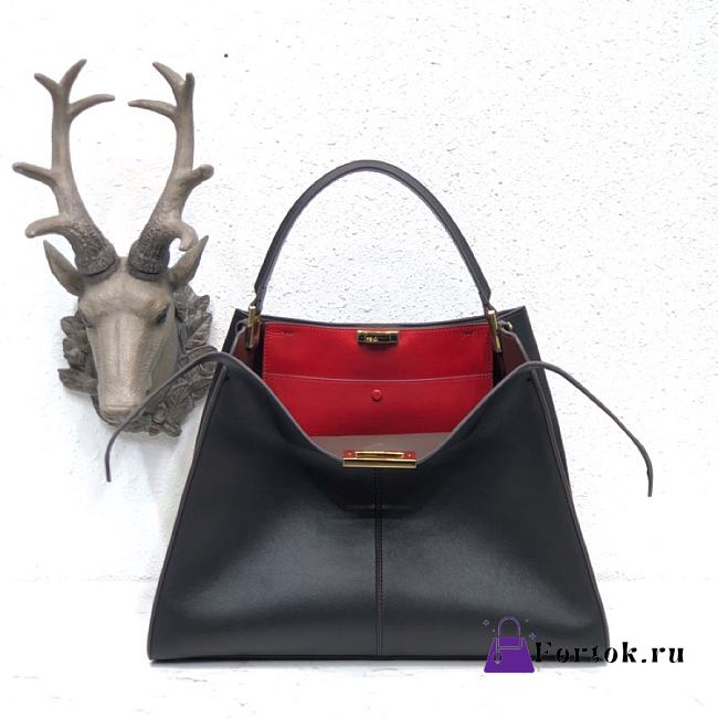 Fendi Large X-Lite Leather Black/Red 8BN304 42x32x12cm - 1