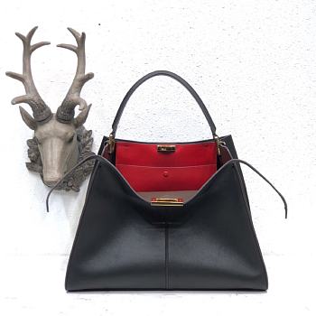 Fendi Large X-Lite Leather Black/Red 8BN304 42x32x12cm