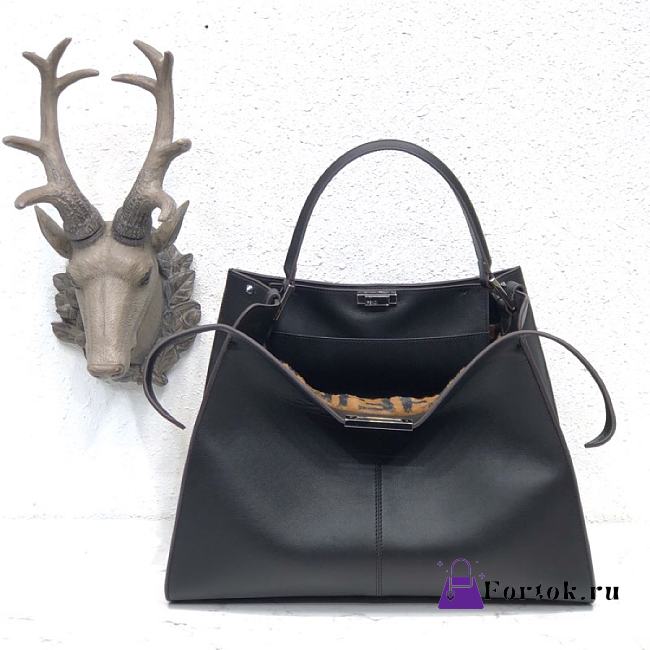 Fendi Large X-Lite Leather Black 8BN304 42x32x12cm - 1