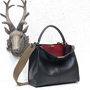 Fendi Medium X-Lite Leather Black/Red 8BN310 30x25x14cm - 4