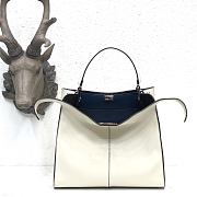 Fendi Medium X-Lite Leather White/Blue 8BN310 30x25x14cm - 1