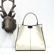 Fendi Medium X-Lite Leather White/Blue 8BN310 30x25x14cm - 5