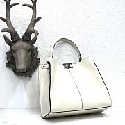 Fendi Medium X-Lite Leather White/Blue 8BN310 30x25x14cm - 3