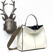 Fendi Medium X-Lite Leather White/Blue 8BN310 30x25x14cm - 4