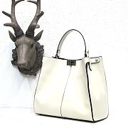 Fendi Medium X-Lite Leather White/Blue 8BN310 30x25x14cm - 2