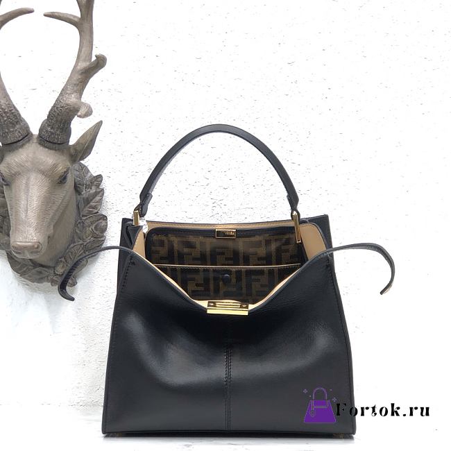 Fendi Medium X-Lite Leather Black 8BN310 30x25x14cm - 1