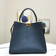 Fendi Medium X-Lite Leather Navy 8BN310 30x25x14cm - 6