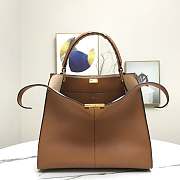 Fendi Medium X-Lite Leather Brown 8BN310 30x25x14cm - 1