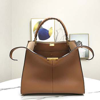 Fendi Medium X-Lite Leather Brown 8BN310 30x25x14cm