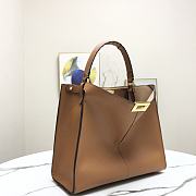 Fendi Medium X-Lite Leather Brown 8BN310 30x25x14cm - 2