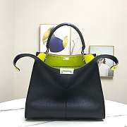 Fendi Medium X-Lite Leather Black/Neon Green 8BN310 30x25x14cm - 1