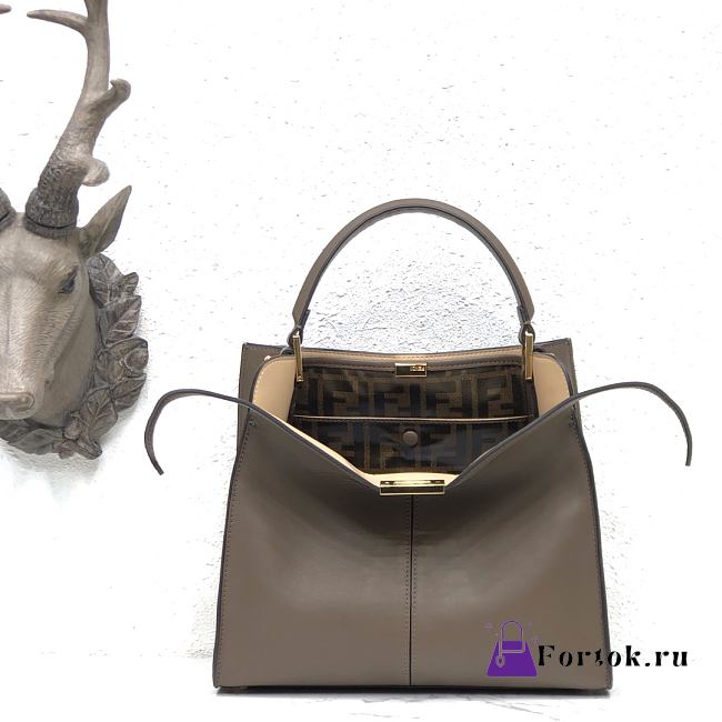 Fendi Medium X-Lite Leather Dark Gray 8BN310 30x25x14cm - 1