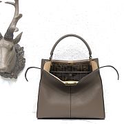 Fendi Medium X-Lite Leather Dark Gray 8BN310 30x25x14cm - 1