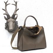 Fendi Medium X-Lite Leather Dark Gray 8BN310 30x25x14cm - 4