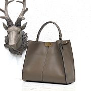 Fendi Medium X-Lite Leather Dark Gray 8BN310 30x25x14cm - 3