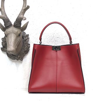 Fendi Medium X-Lite Leather Red 8BN310 30x25x14cm