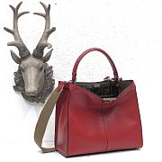 Fendi Medium X-Lite Leather Red 8BN310 30x25x14cm - 2
