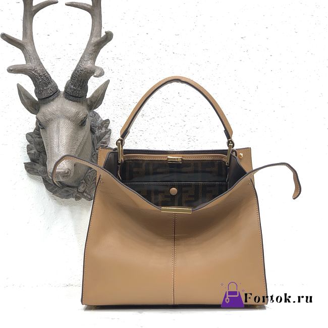 Fendi Medium X-Lite Leather Beige 8BN310 30x25x14cm - 1