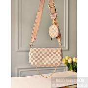 Louis Vuitton Multi Pochette Accessories Damier Canvas Pink Strap M44840 24x13cm - 6