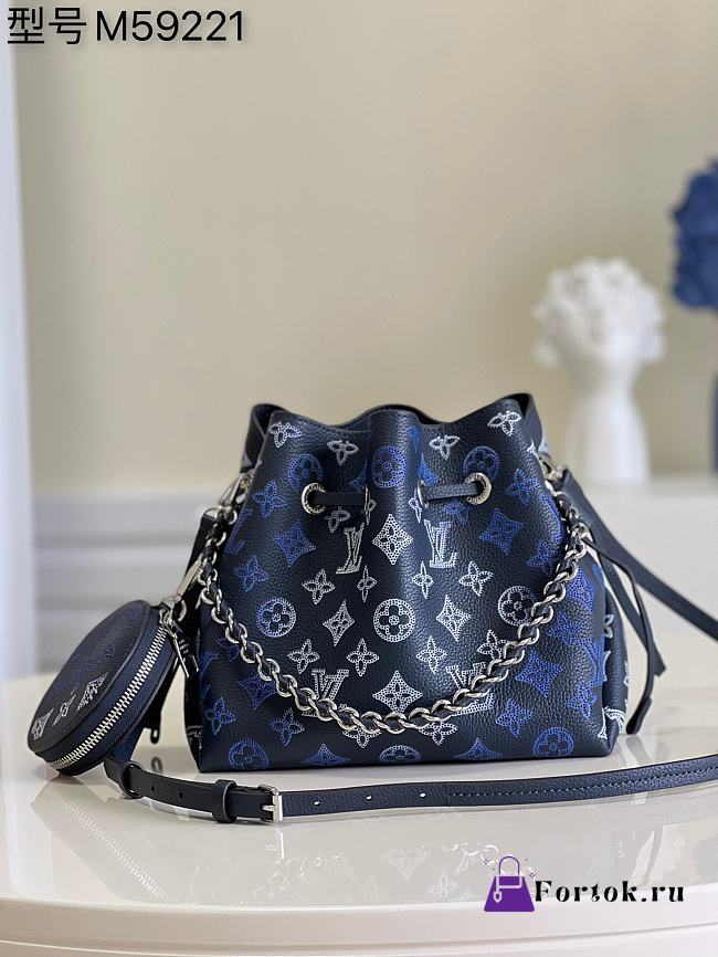 Louis Vuitton Bella Mahina Navy Blue M59552 19x22x14cm - 1