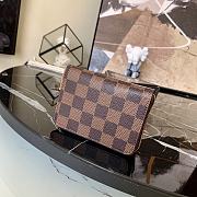 Louis Vuitton Zippy Coin Purse Damier Ebene Red N60492 11x8x2cm - 3