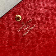 Louis Vuitton Sarah Wallet Damier Ebene Canvas Red N60491 19x10cm - 3