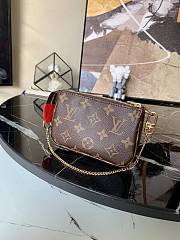 Louis Vuitton Mini Pochette Accessoires Monogram Canvas Red M80863 15.5cm - 6