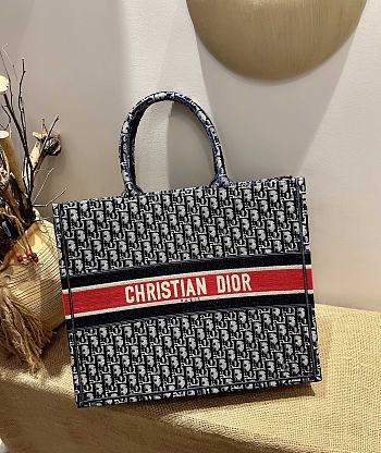 Dior Large Book Tote Black/Red Oblique M1286 41.5cm