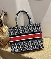 Dior Small Book Tote Black/Red Oblique M1296 36cm - 4