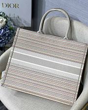 Dior Large Book Tote Multicolor Stripes Embroidery M1286 41.5x32cm - 4