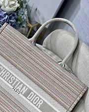 Dior Large Book Tote Multicolor Stripes Embroidery M1286 41.5x32cm - 3