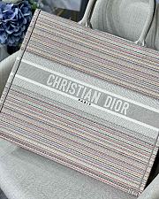 Dior Large Book Tote Multicolor Stripes Embroidery M1286 41.5x32cm - 2