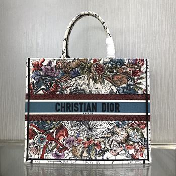 Dior Large Book Tote Latte Multicolor Dior Constellation Embroidery M1286 41.5x38x18cm