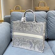 Dior Large Book Tote Gray Toile de Jouy Reverse Embroidery M1286 41.5x34.5x16cm - 6